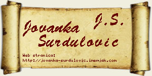 Jovanka Surdulović vizit kartica